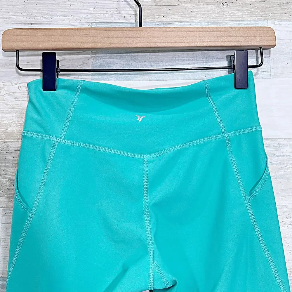 Old Navy Powersoft High Rise Side Pocket Leggings Blue Girls Go Dry Large 10 12